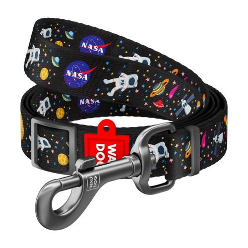 Waudog nylon dog leash, "NASA" pattern, 25 mm wide, 152-183 cm long