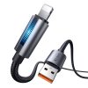 Mcdodo CA-5660 USB-A Lightning kábel villogó fénnyel 1.2m (fekete)