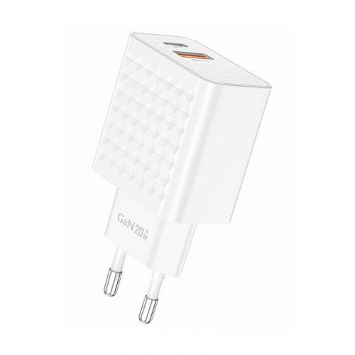 Foneng EU42 USB-C+USB-A 20W-os hálózati töltő (fehér)