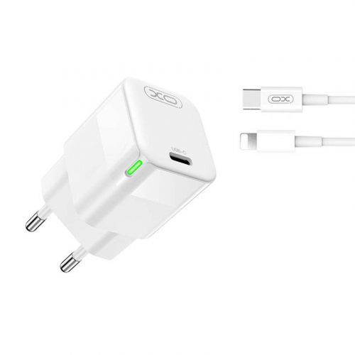 Fali töltő XO CE06, 30W, USB-C, Lightning kábellel