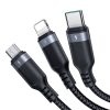 Többcélú kábel sorozat 3w1 Joyroom USB-A - Lightning / USB-C / micro USB 1,2 m S-A18 (czarny)