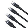 Többcélú kábel sorozat 3w1 Joyroom USB-A - Lightning / USB-C / micro USB 1,2 m S-A18 (czarny)