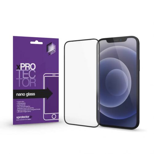 XPRO™ Nano Glass kijelzővédő fekete kerettel Apple iPhone 12 / 12 Pro készülékhez